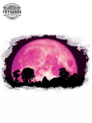 tatouage ephemere lune rose Tatouage éphémère lune rose
