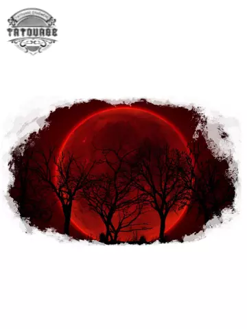 tatouage ephemere lune rouge Tatouage éphémère lune rouge