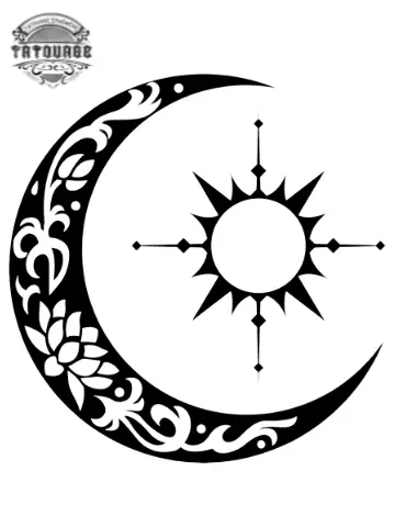 tatouage ephemere lune soleil Tatouage éphémère lune soleil