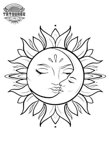 tatouage ephemere lune soleil couple Tatouage éphémère lune soleil couple