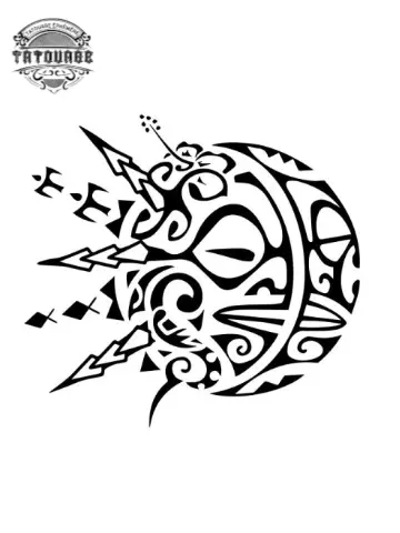 Tatouage éphémère lune soleil