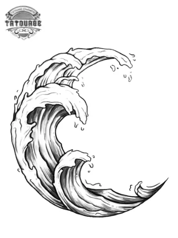 tatouage ephemere lune vague Tatouage éphémère lune vague