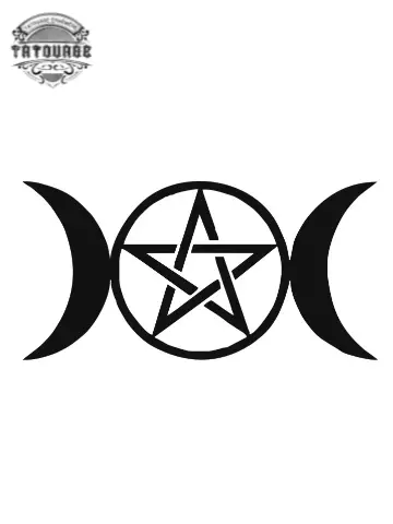 tatouage ephemere lune wicca Tatouage éphémère lune wicca