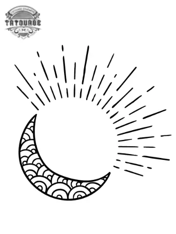 tatouage ephemere mi lune mi soleil Tatouage éphémère mi lune mi soleil