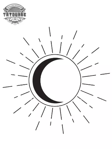 tatouage ephemere minimaliste lune soleil Tatouage éphémère minimaliste lune soleil