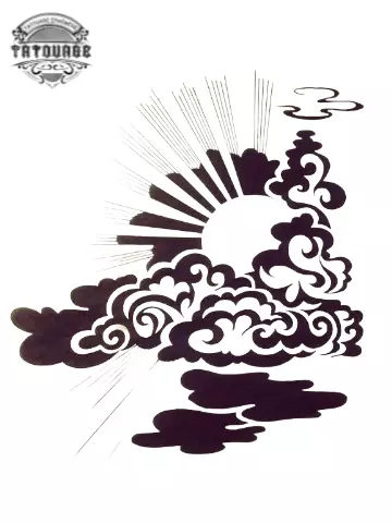 tatouage ephemere nuage soleil Tatouage éphémère soleil nuage