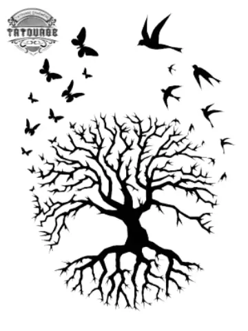 tatouage ephemere oiseau arbre de vie Tatouage éphémère oiseau arbre de vie