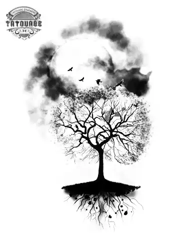 tatouage ephemere oiseau arbre Tatouage éphémère oiseau arbre