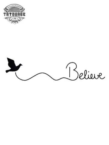 tatouage ephemere oiseau believe Tatouage éphémère oiseau believe