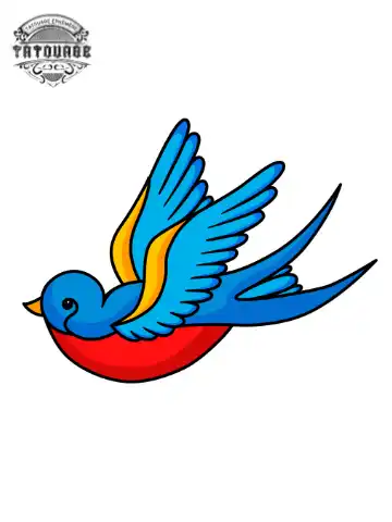 tatouage ephemere oiseau bleu Tatouage éphémère oiseau bleu