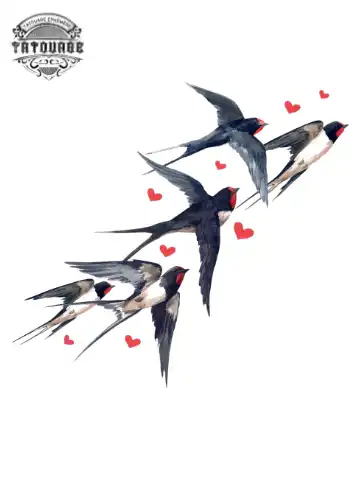 tatouage ephemere oiseau coeur Tatouage éphémère oiseau coeur