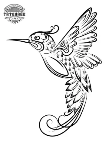 Tatouage éphémère oiseau colibri