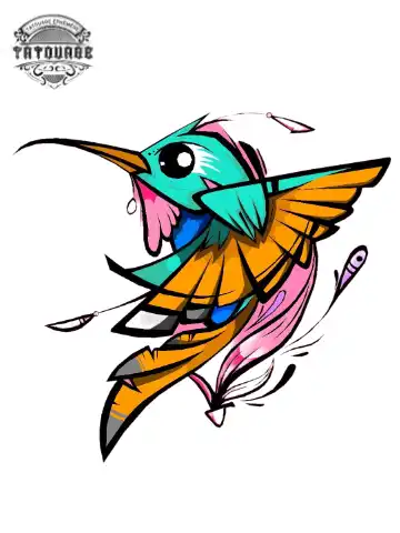 Tatouage éphémère oiseau couleur