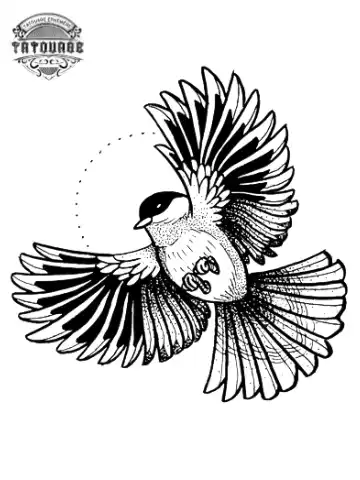 Tatouage éphémère oiseau en vol