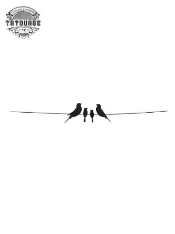 tatouage ephemere oiseau fil Tatouage éphémère oiseau fil
