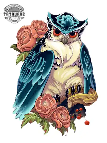 Tatouage éphémère oiseau Hibou