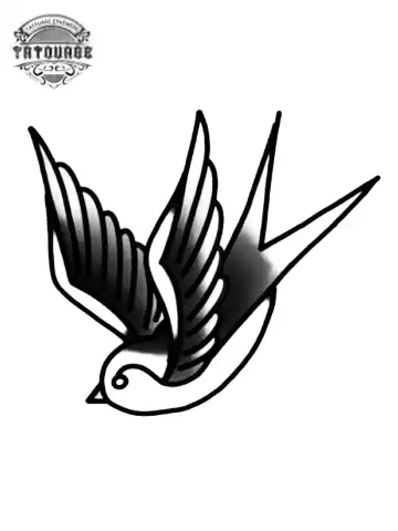 Tatouage éphémère oiseau hirondelle
