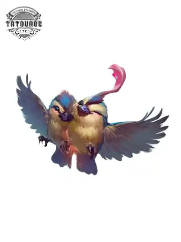 Tatouage éphémère oiseau inséparable