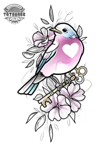 Tatouage éphémère oiseau liberté