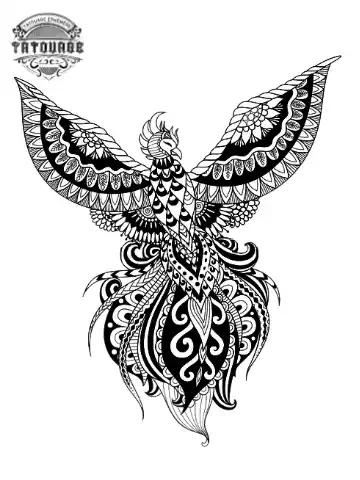 tatouage ephemere oiseau mandala Tatouage éphémère oiseau mandala