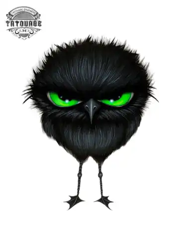 tatouage ephemere oiseau noir Tatouage éphémère oiseau noir
