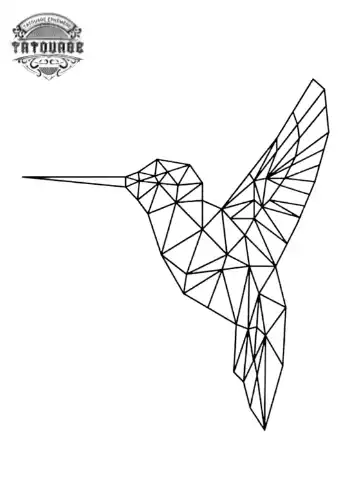 Tatouage éphémère oiseau origami