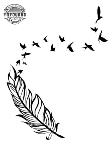 Tatouage éphémère oiseau plume