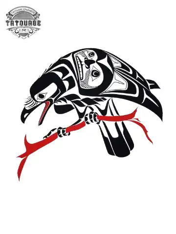 tatouage ephemere oiseau stylise Tatouage éphémère oiseau stylisé