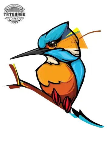 Tatouage éphémère oiseau sur branche