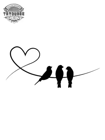 tatouage ephemere oiseau sur un fil Tatouage éphémère oiseau sur un fil