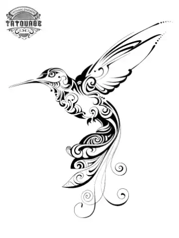 Tatouage éphémère oiseau tribal