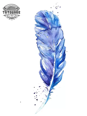 tatouage ephemere plume bleu Tatouage éphémère plume bleu
