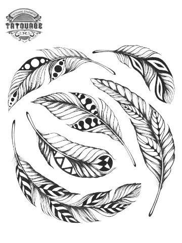 Tatouage éphémère plume chamanique