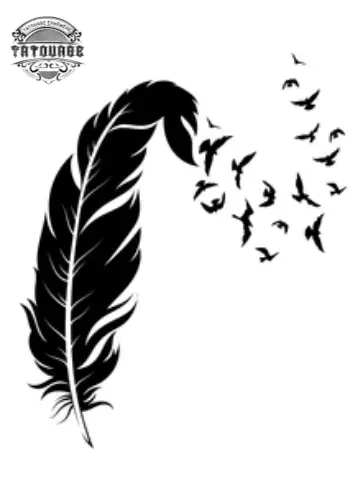 tatouage ephemere plume corbeau Tatouage éphémère plume corbeau