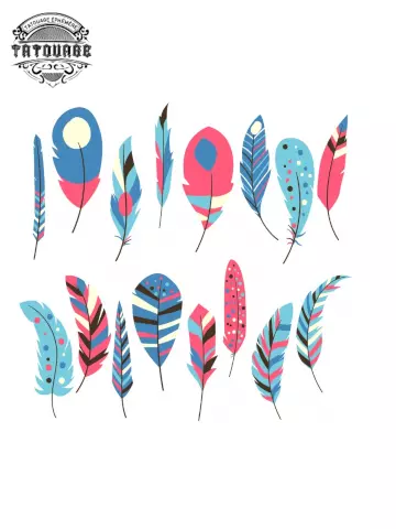 tatouage ephemere plume couleur Tatouage éphémère plume couleur