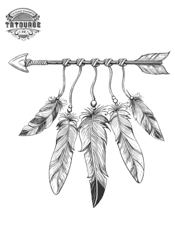 tatouage ephemere plume et fleche Tatouage éphémère plume et flèche