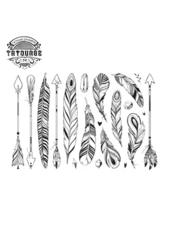 tatouage ephemere plume fleche Tatouage éphémère plume flèche
