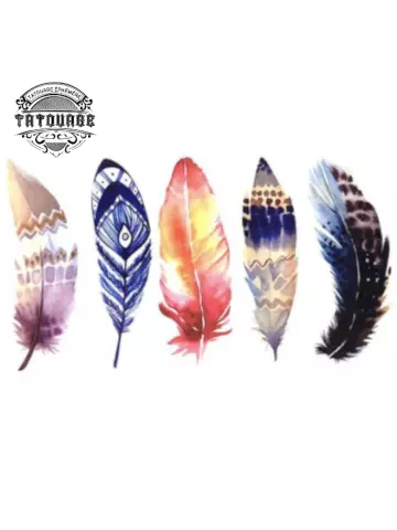 Tatouage éphémère plume indienne