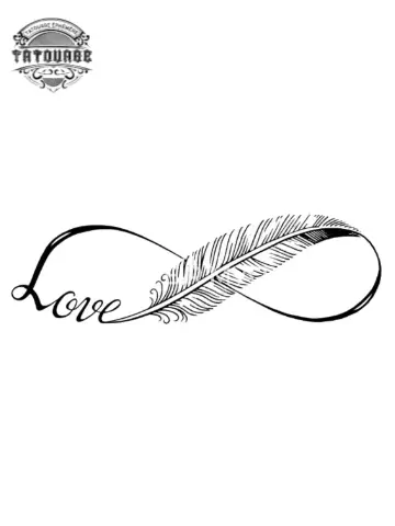 tatouage ephemere plume infini femme Tatouage éphémère plume infini femme