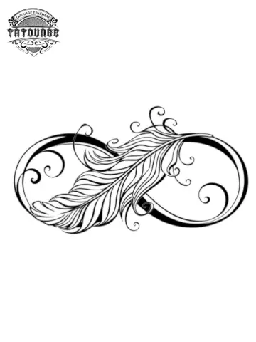 Tatouage éphémère plume infini