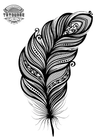 tatouage ephemere plume mandala Tatouage éphémère plume mandala