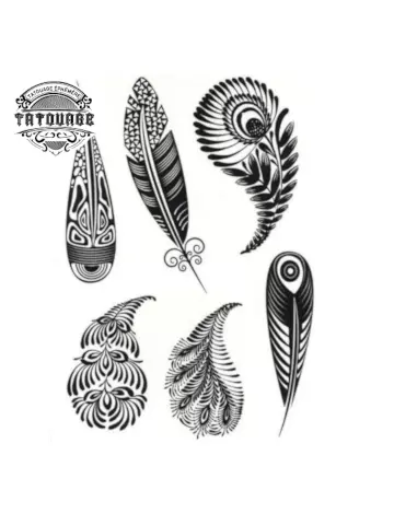 tatouage ephemere plume maorie Tatouage éphémère plume maorie