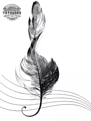 tatouage ephemere plume musique Tatouage éphémère plume musique