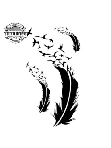 Tatouage éphémère plume oiseau