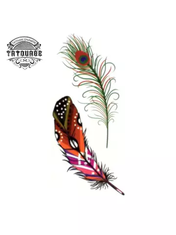 tatouage ephemere plume paon Tatouage éphémère plume paon
