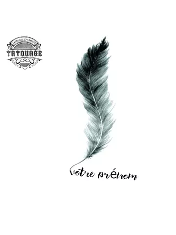 Tatouage éphémère plume prénom