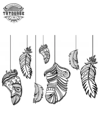 tatouage ephemere plume reve Tatouage éphémère plume rêve