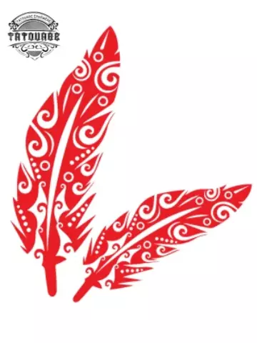 tatouage ephemere plume rouge Tatouage éphémère plume rouge