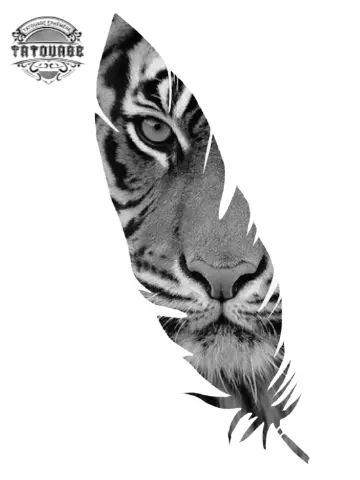 tatouage ephemere plume tigre Tatouage éphémère plume tigre