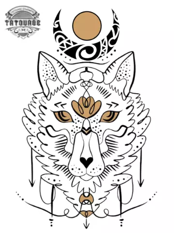 tatouage ephemere renard lune Tatouage éphémère renard lune